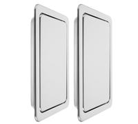 GALPADA Couvercle de Poubelle Encastré Style Moderne Rectangle en Acier Inoxydable Argenté 2pcs Solide et Silencieux pour Plans de Travail Cuisine