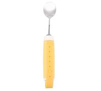 GALPADA Cuillère Anti-tremblements Ergonomique pour Personnes Âgées en Acier Inoxydable 304 Jaune, Design Rotatif à 360 Degrés, Adaptée Main Gauche et Droite