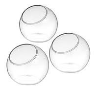 GALPADA Ensemble de 3 Bols en Verre pour Fête, Terrariums Ronds Décoratifs pour Plantes Aériennes, Contenants Élégants en Verre pour Décoration de Table