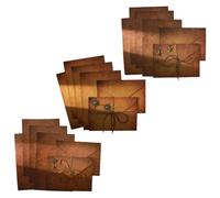GALPADA Ensemble de 3 Sets D'enveloppes Vintage en Papier Kraft Marron, Papier à Lettre Rétro, Surface Lisse et Résistante, pour Correspondance et Invitations
