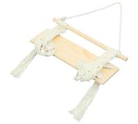 GALPADA Étagère Suspendue Bohème en Bois Corde en Coton Tressée, Panier Suspendu Beige, Design Élégant et Sûr pour Décoration Murale Toute Pièce