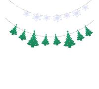 GALPADA Guirlande de Noël en Tissu Non Tissé 3 Mètres Fanions Sapin, Flocon, Bonhomme de Neige, Décoration Réutilisable pour Fête Nouvel An en Famille Couleur Aléatoire