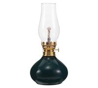 GALPADA Lampe à Pétrole Décorative en Verre Vintage, Lampe à Huile d'Intérieur pour Ambiance Rustique, Lanterne en Céramique avec Silhouette Goutte d'eau pour Décoration Maison