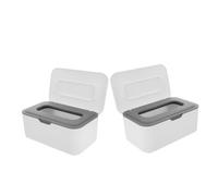 GALPADA Lot de 2 Boîtes à Lingettes pour Bébé en Pp, Réutilisables et Faciles à Utiliser, Boîte Distributrice Étanche Maison Tiroirs