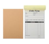 GALPADA Lot de 2 Carnets de Reçus de Factures Blanc en Papier, 100 Feuilles par Carnet, Écriture Claire Commandes pour Petites Entreprises et Commerces