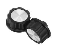 GALPADA Lot de 2 Perilla Boutons de Cuisinière en Abs Noir, Bouton de Commutation Rotatif Fiable pour Minuterie de Friteuse à Air, Four et Barbecue