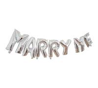 GALPADA Lot de 2 Set de Set de Ballons en Aluminium Marry Me pour Décoration de Mariage pour Occasions Spéciales en Intérieur Kit Complet pour Fête Élégante