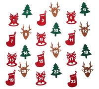 GALPADA Lot de 24 Autocollants Chiffres de Noël en Feutre sans Résidu, Sûrs et Uniques pour Calendrier de L'avent, pour Paquet et Fêtes de Noël