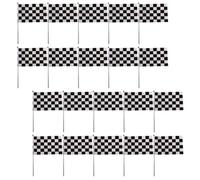 GALPADA Lot de 25 Petits Drapeaux de Voiture en Polyester Léger 14x21cm Bâtons pour Décorations Anniversaire et Événements Sportifs en Plein Air