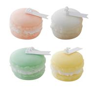 GALPADA Lot de 4 Mini Bougies Parfumées en Cire de Soja en Forme de Macaron, Parfum Intense pour Relaxation, Décoration Élégante pour Table à Domicile ou Lieu de Couleur Couleur Aléatoire