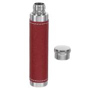 GALPADA Mini Tube à Vin Portable Forme Tube à Cigare en Acier Inoxydable 1oz Revêtement Cuir et Base Ronde pour Usage Extérieur Pratique