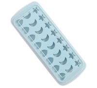 GALPADA Moule à Glaçons en Silicone Flexible Couvercle, 24 Compartiments Étoiles, Lunes et Cœurs, Bac à Glaçons Mini Cuisine Bleue