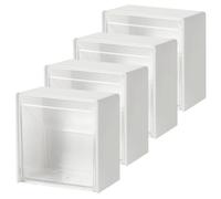 GALPADA Organisateur mural compact 4 pièces en PS 8,5 x 8,5 x 4,5 cm pour cotons-tiges et cosmétiques, idéal pour bureau avec protection anti-poussière
