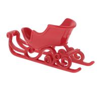 GALPADA Ornement Traîneau Miniature du Père Noël en Plastique Rouge Festif | Silhouette Basse et Volutes Moulées, pour Tables de Fête, Décor de Sapin et Petites Scènes
