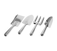 GALPADA Outils de Jardinage Argenté en Acier Inoxydable Ensemble de 4 Résistant à la Rouille Réduit la Fatigue des Mains, pour Jardinage Intérieur et Extérieur pour