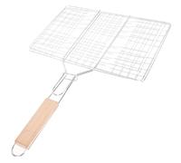 GALPADA Panier à Griller Barbecue Grand Format en Fer, Grille à Clips Couleur Aléatoire | Poignée Incluse, Surface Lisse, pour Camping et Cuisson Extérieure, Argenté Couleur Aléatoire