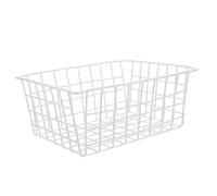 GALPADA Panier Cuisine en Fil Métallique Blanc 28X21,5X12 CM Organisateur Alimentaire pour Congélateur Coffre Stockage Légumes Fruits
