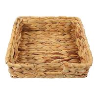 GALPADA Panier de Rangement en Paille Tressée Carré pour Bureau, Boîte à Mouchoirs Multifonctionnelle, Design Naturel et Élégant, pour Organiser L'intérieur