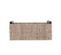 GALPADA Panier de Rangement Rectangulaire Panier Décoratif Naturel Vintage en Plante Aquatique Poignées pour Organiser Salle de Bain ou Bureau