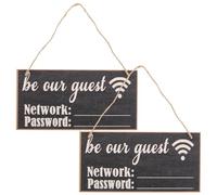 GALPADA Panneaux en Bois de Couleur Sombre Style Tableau Ardoise Réutilisables et Décoratifs 2pcs pour Chambre D'invités ou Bureau Mot de Passe Effaçable