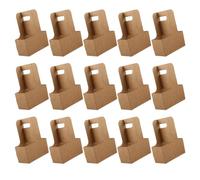GALPADA Papier Kraft Porte-gobelets 2 Tasses à Emporter, 15 Pièces | Support Léger et Résistant, Contact Direct Récipient Alimentaire, Bureau et Fête, Boissons Froides