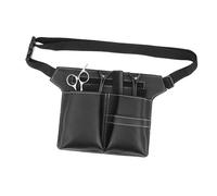 GALPADA Paquet à Outils de Coiffeur en Cuir Noir Grosse Capacité Ceinture Réglable pour Ciseaux et Peigne, Design Simple et Couture Uniforme pour Hommes et Femmes