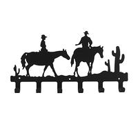 GALPADA Patère Murale en Fer Noir Style Vintage Hameçon Décoratif Cowboy de L'ouest, Portable, pour Chambre ou Jardin
