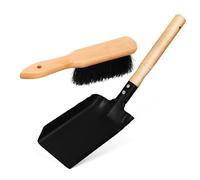 GALPADA Pelle et Balayette pour Cheminée Manche en Bois Léger, Bord Tranchant pour Plantation Facile, pour Petits Jardins et Nettoyage