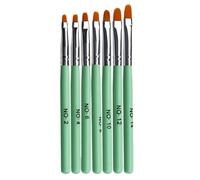 GALPADA Pinceaux Nail Art Set 7 Pièces Vert Clair Manche Bois Stylo à Points Ongles Rond pour Peinture et Décoration DIY Manucure