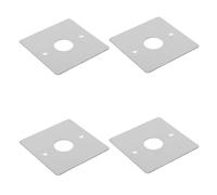 GALPADA Plaque Cache Prise en Acier Inoxydable Argenté 1-gang 8,6x8,6cm avec Trou 1 pour Rénovation et Construction Neuve, Installation Facile, Lot de 4 Pièces
