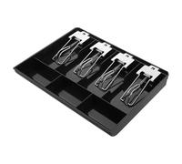 GALPADA Plateau Pliable et Pratique en ABS et Acier Inoxydable de Tiroir-caisse Noir pour Caisse Enregistreuse Professionnelle en Magasin ou Usage Commercial
