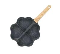 GALPADA Poêle à Œufs Antiadhésive Multifonction avec Poignée Bois Poêle Pancake Petite Cuisson Rapide pour Déjeuner et Omelette Maison