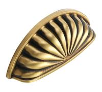GALPADA Poignée de Meuble en Laiton Coquille 76 Mm, Lot de 10 Pièces, Poignées pour Rénovation de Placards et Tiroirs, Accessoire Simple et Sophistiqué