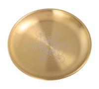 GALPADA Porte-Bougie Pilier Pentagramme Acier Inoxydable Assiette D'autel Ronde pour Cérémonie Spirituelle Accessoire Tarot