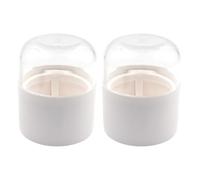 GALPADA Porte-maquillage 2pcs en Plastique Blanc Design Isolé et Trous Respirants pour Support Éponge Cosmétique et Poudre pour Femmes et Filles