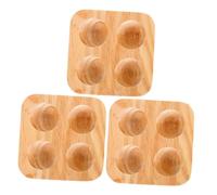 GALPADA Porte-œufs En Bois D’hévéa 3 Pièces, Double Rangée 4 Compartiments, Boîte De Rangement Anti-casse Pour Réfrigérateur, Support Pratique Pour Œufs Frais Cuisine