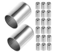 GALPADA Raccord de Tuyau Haute Pression Argenté 100 Pièces en Acier Inoxydable, Raccord à Virole, Installation Facile Accessoire pour Sertisseuse Hydraulique Compatible Large Gamme