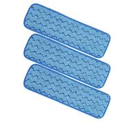 GALPADA Recharge de Balai en Microfibre Bleu 3 Pièces Fixation Adhésive Sécurisée pour Serpillière de Nettoyage des Sols
