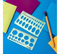 GALPADA Règles de Dessin pour Mesurer et Tracer en Plastique Transparent Lot de 2 Modèles Géométriques pour Architecture et Apprentissage Scolaire