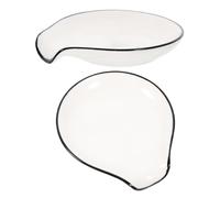 GALPADA Repose-cuillère en Céramique Blanc Élégant 2pcs Cuisine, Support Ustensiles Pratique Qui Garde Louche et Cuillères Table, pour Rangement et Cuisson