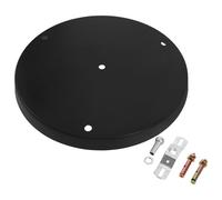 GALPADA Rosace de Plafond pour Luminaires, Noire, 280 Mm, 3 Trous, Socle Rond en Fer, Cache-lampe Suspendue DIY pour Salle à Manger et Éclairage Intérieur