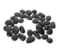 GALPADA Set de Pierres Naturelles Résistance Haute Température en Galets Noirs pour Barbecue et Nettoyage Facile, pour Aménagement Paysager et Réunions en Extérieur