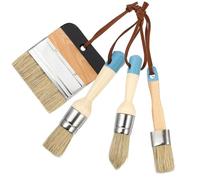 GALPADA Set de Pinceaux à Peinture Poils Naturels 1 Pouce Lot de 4 en Bois et Manche en Alliage D'aluminium, Prise en Main Confortable pour Décoration Intérieure et Peinture