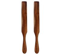 GALPADA Spatules en Bois 2pcs Cuisine, Ustensiles Pratiques et Sûrs, Spatule Plate pour Étaler Beurre et Sauces, Poignée Longue Confortable