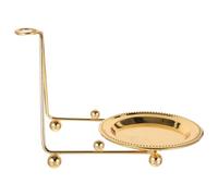 GALPADA Support de Rangement avec Structure Tripode Stable pour Tasses et Assiettes en Fer Doré Base Intégrée et Porte-cuillère, pour Plan de Travail Cuisine