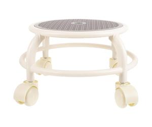 GALPADA Tabouret à Roulette Rond et Bas, Tabouret Roulant pour Pédicure en Plastique, Siège Polyvalent avec Roues Pivotantes, pour Salon de Manucure et Pédicure