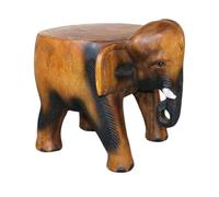 GALPADA Tabouret Bois Massif Éléphant Sculpté, Repose-Pieds Confortable et Polyvalent pour Usage Bureau ou Maison, Tabouret Bas en Bois Naturel
