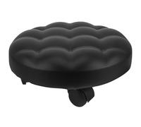 GALPADA Tabouret Roulant Rotatif Noir en Mousse et Métal, Marchepied Pratique pour Chambre ou Salon, Siège Bas 4 roulettes Pivotantes de 13cm