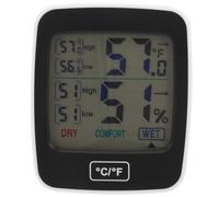 GALPADA Thermomètre Numérique Intérieur avec Grand Écran Hygromètre Électrique Multifonction Capteur de Température Précis pour Surveillance Domestique Compact et Abs Noir sans Pile