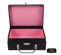 GALPADA Valise en Papier Noir avec Poignée, Petite Boîte de Rangement Portable, Capacité Adaptée, Facile à Nettoyer, pour Bureau et Occasions Diverses